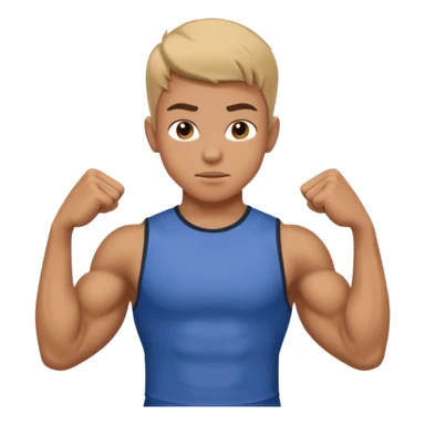 Teenager flexing smaller muscle with shirt on sticker