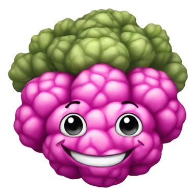 pink cauliflower smiling sticker