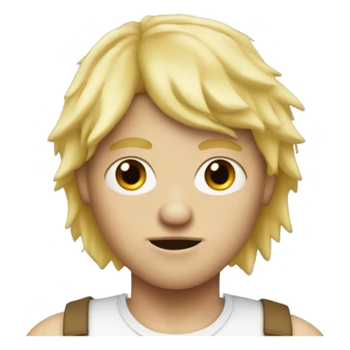 Super ugly kid with a blonde straight mullet sticker