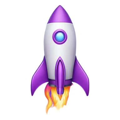 purple rocket purple flame sticker