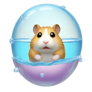 hamster in a water bubble sticker