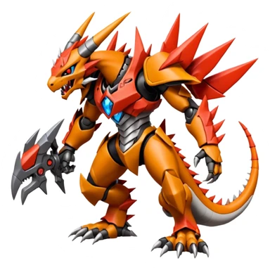 Digitigrade Cool Badass thin slim elegant  Wargreymon-Guilmon-Pokémon-Digimon-Fakémon-fusion-hybrid-creature sticker