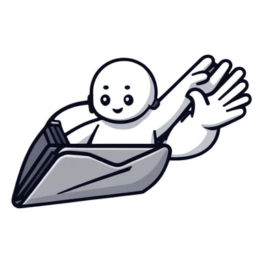 cartoon sticker style hands typing fast with exaggerated motion sticker