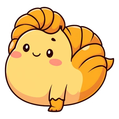 cute croissant with blushing cheeks and tiny arms sticker