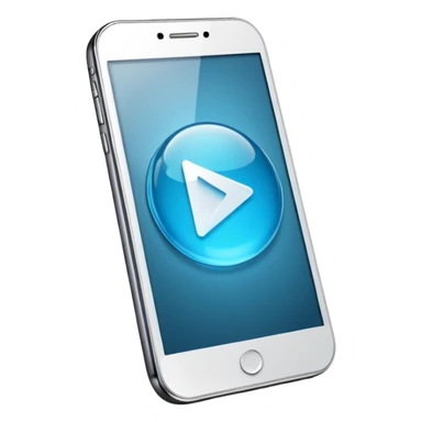 smartphone with a play button and AI letters sticker