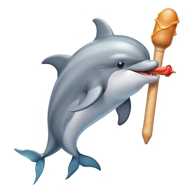 Dolphin eating a dum stick  sticker