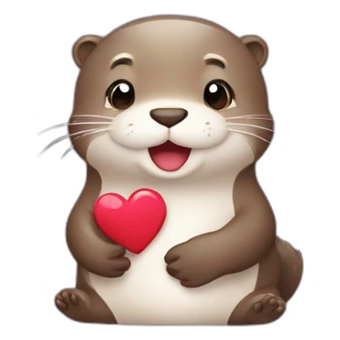 Cute otter in love with hearts sticker