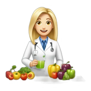 nutricionista rubia hablando a audiencia sticker