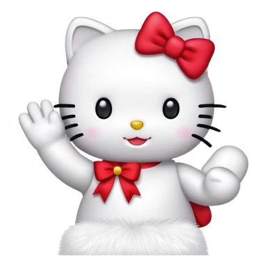 hello kitty waving  sticker
