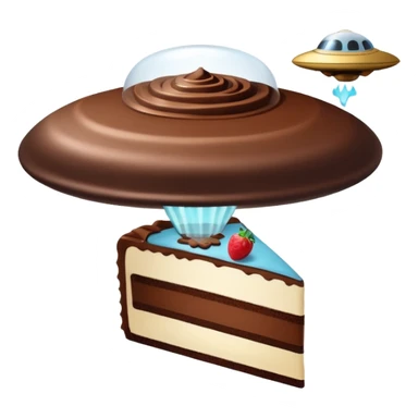 piece of cake being stolen by flying ufo  sticker