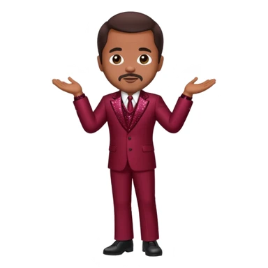 Berry Gordy with dark brown hair, maroon sequin outfit  sticker