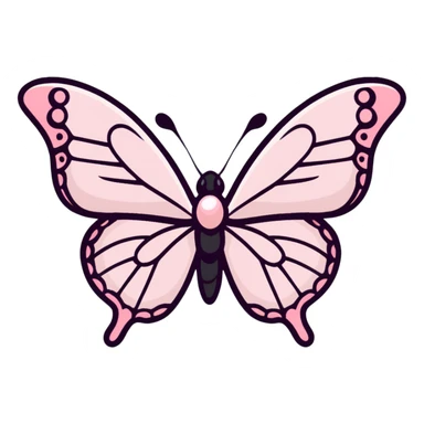 Light pink pearlescent butterfly sticker