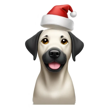 Black Labrador wearing a Santa hat  sticker