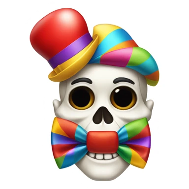 skull with clown accessories  sticker