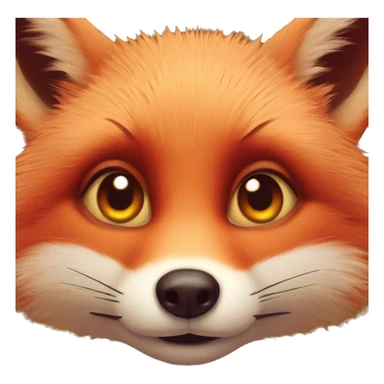 deep lush red fox face with tiny red heart in eyes sticker