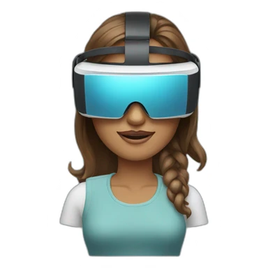 woman wearing virtual reality glasses sticker