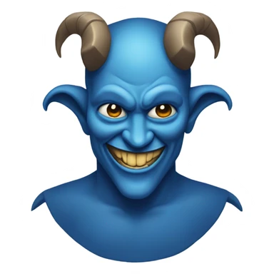 Blue Satan on a Tshirt  sticker