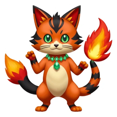 Sprigatito-Litten-Torracat-Meowscarada-Pokémon-Fakémon-animal-fusion (full body) sticker