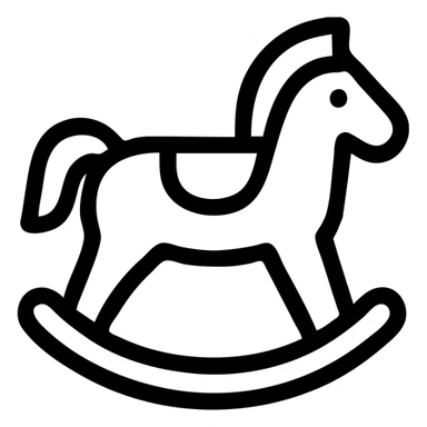 rocking horse, simple icon style, clean lines, minimal details, suitable for app icon sticker