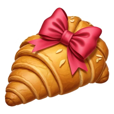 croissant with bow  sticker