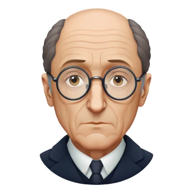 Maurice Merleau-Ponty, balding, round glasses, contemplative face sticker
