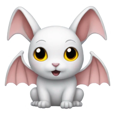 rabbit wearing bat wings sticker