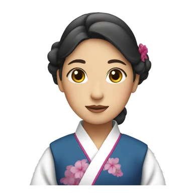 a woman in a hanbok sticker
