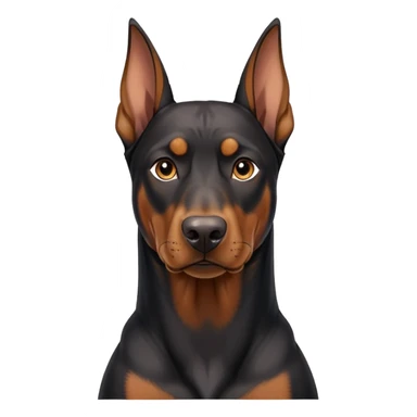 Doberman with one ear up and one ear floppy sticker