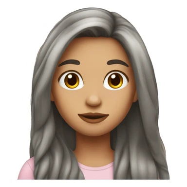 1girl,long browm hair sticker