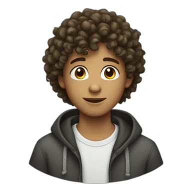 cute teenage boy with curly hair sticker