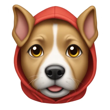 The dog is wearing a hoodie  sticker