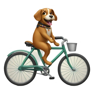 Dog riding bicycle sticker