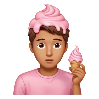 Guy fixing hair that looks like ice cream  sticker
