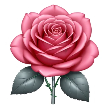 gray metal chrome rose, without green leaves, just flower sticker