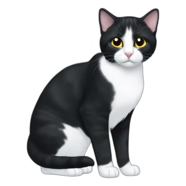 A domestic short hair chat with black furr sticker