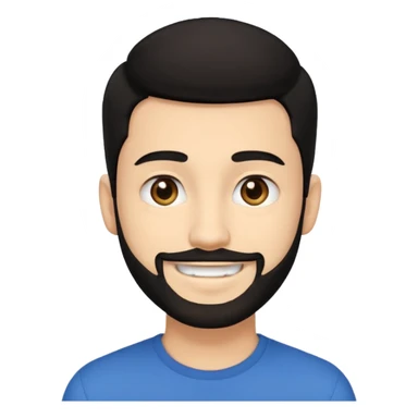 ein junge 20 jahre bisschen bart nur unten wenig und schwarze haare braune augen ein emoji boy  sticker