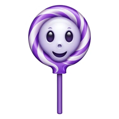 ghost lolipop purple and white sticker