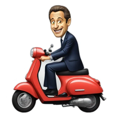 sarkozy sur un scooter sticker
