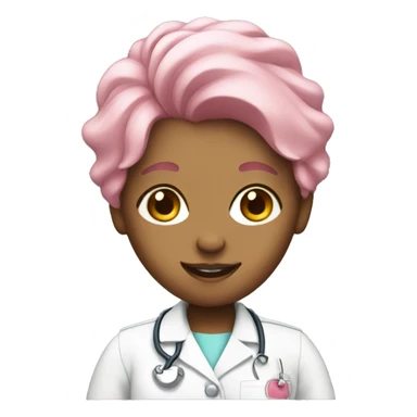 nurse with pink hair sticker