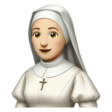 19th century english nun white dress sticker