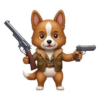 dog with gun sticker