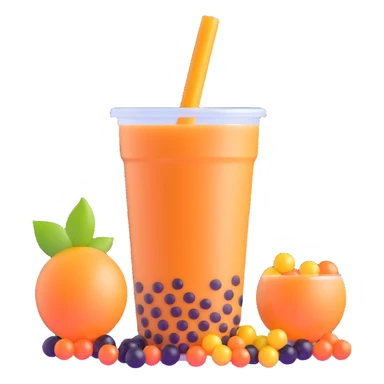 bubble tea with boba pearls sticker