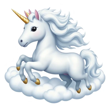 A unicorn flying through clouds, smiling dreamily sticker