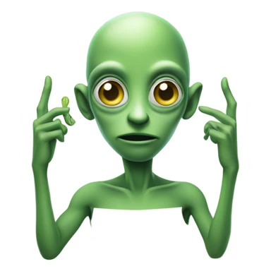 Alien smoking weed sticker