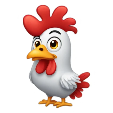 cute red rooster sticker