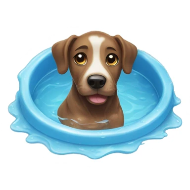 Wet dog in pool sticker