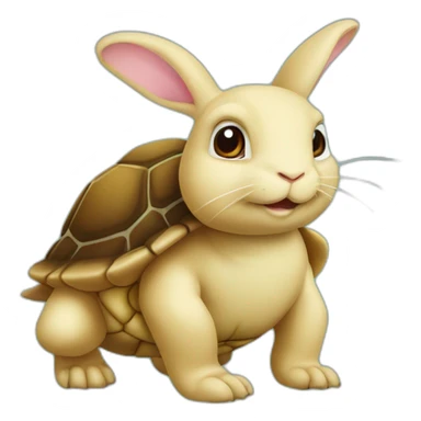 tortue sur un lapin sticker