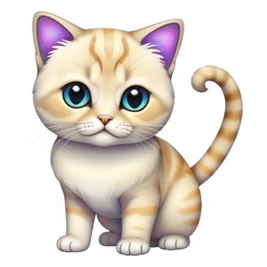Colorful exotic iridescent tropical shiny Fantasy-Siamese-Scottish-Fold-feline-Fakémon-feline-hybrid (full body) sticker