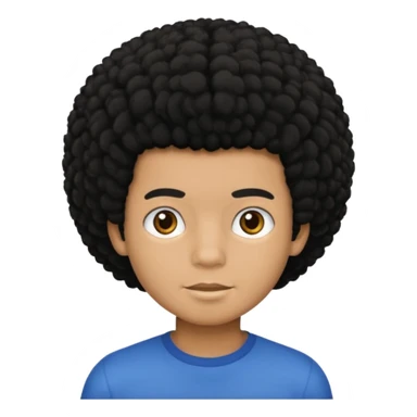 boy with black afro hair and black skin sticker