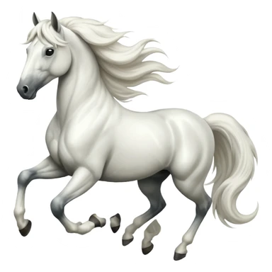 Create a running horse emoji pure white hourse sticker